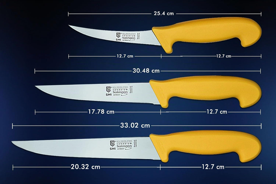 SMI - 3 Stück Metzgermesser Solingen Fleischmesser Ausbeinmesser
