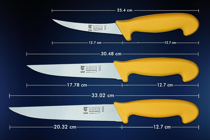 SMI - 3 Stück Metzgermesser Solingen Fleischmesser Ausbeinmesser