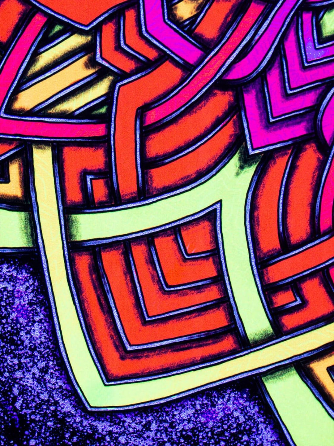 PSYWORK Schwarzlicht Stoffposter Neon | Elven Star | 0,5 x 0,7m | UV-aktiv | fluoreszierend | Wandbe