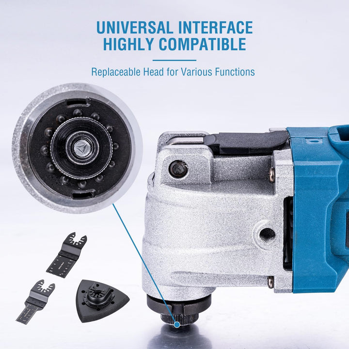 KATSU FIT-BAT 21V Akku-Multifunk Werkzeug Brushless Oszillierendes Multitool, 6 Geschwindigkeiten, S