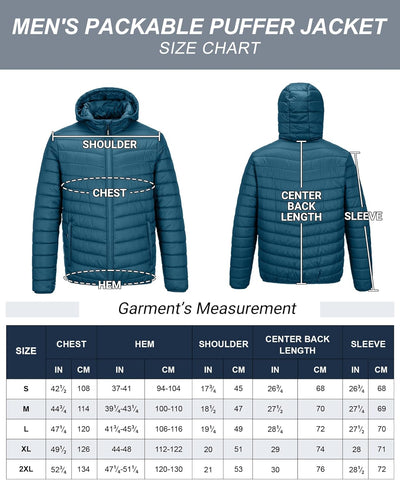 33,000ft Herren Leichte Steppjacke Outdoor Wasserbeständige Übergangsjacke Warme Winterjacke für Män