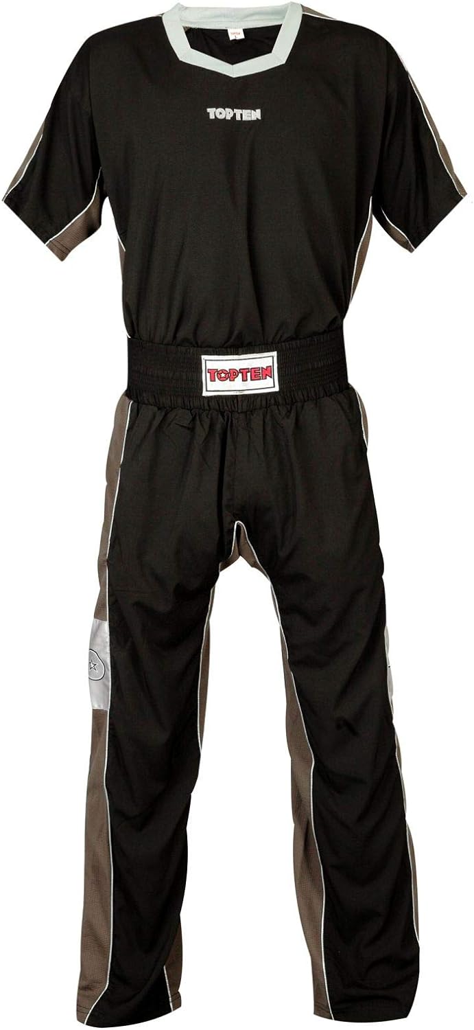 TopTen Kickboxuniform „FLEXZ“ Schwarz - Grau 130, Schwarz - Grau 130
