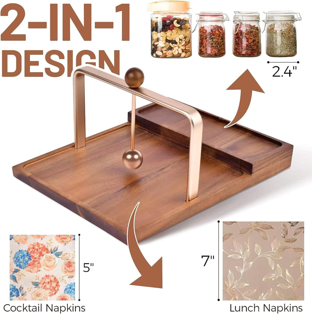 Serviettenhalter, Holzserviettenhalter für den Tisch, rustikaler Serviettenhalter für Papierserviett