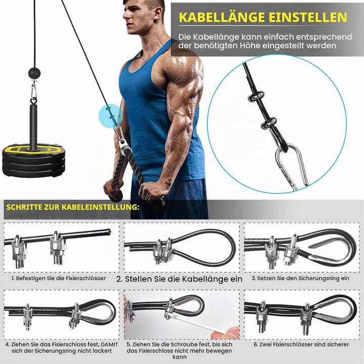 Kabelzug Fitness Latzug Gym Kabelsystem Latzug Fitnesssgeräte Kabelzug Pulley System Latzugmaschine