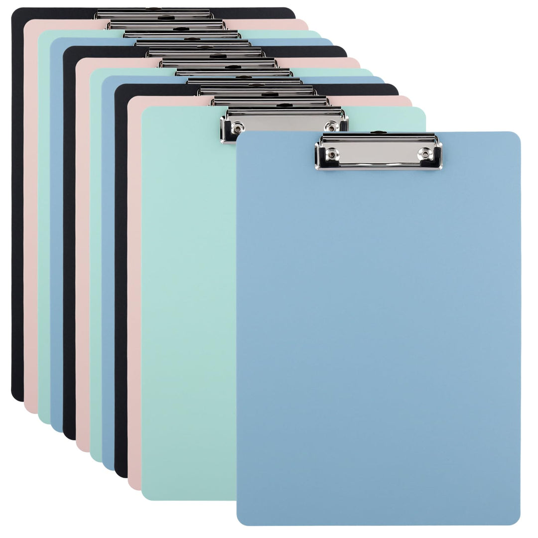 KEILEOHO 12er Pack Klemmbrett A4, 31 x 22,3cm Klemmbretter Schreibmappe A4 mit MetallClip und Verste