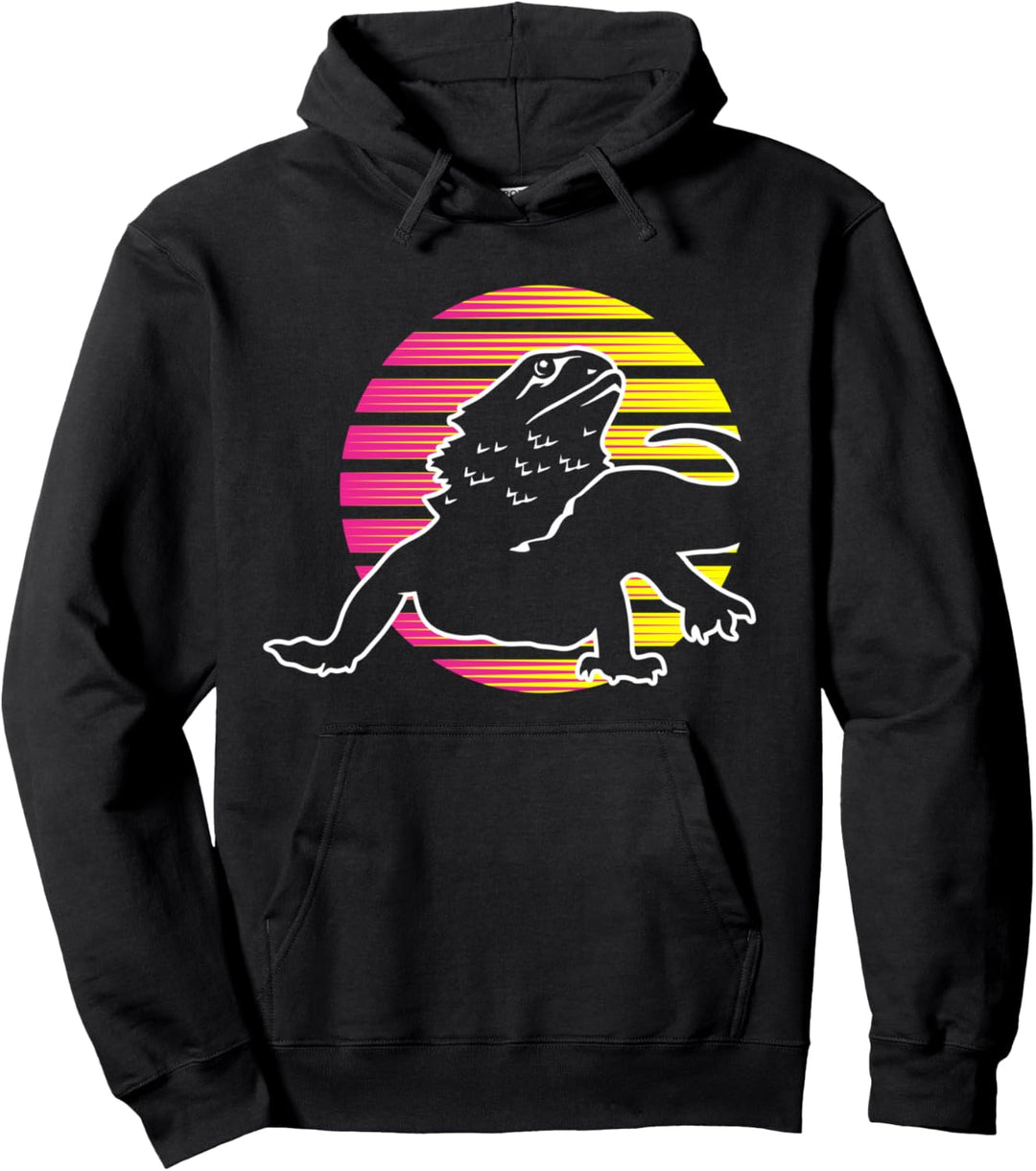 Bartagame Sonnenuntergangseidechse und Geschenk für Reptilie Pullover Hoodie