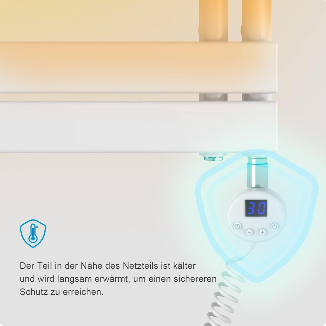 Heilmetz Badheizkörper Elektrisch Handtuchheizkörper Elektrisch mit Thermostat mit Timer-Funktion He