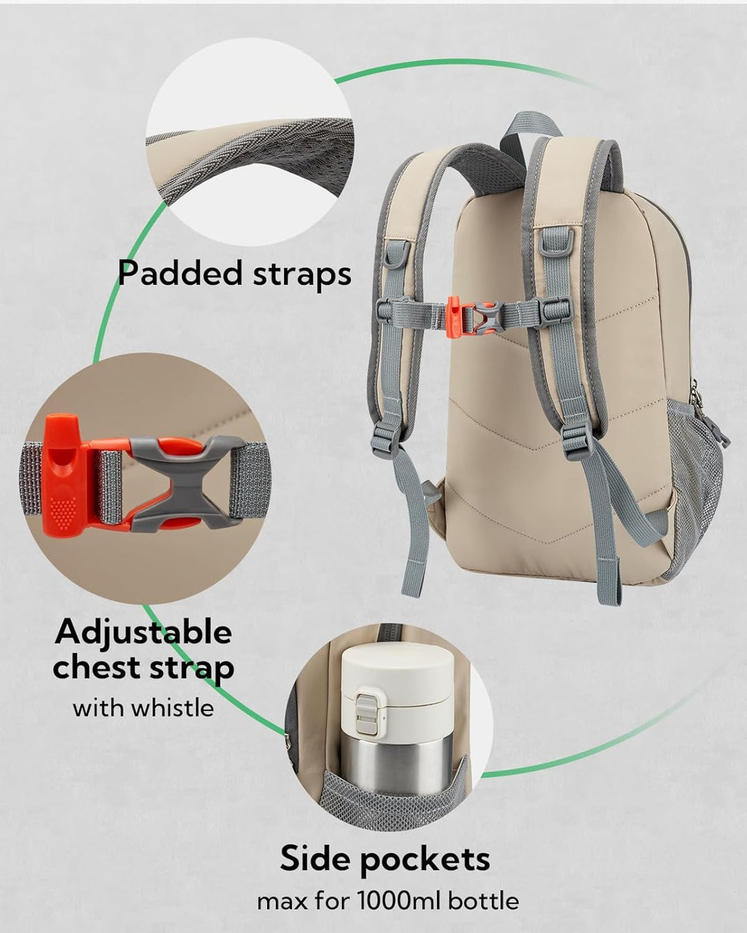 WATERFLY Rucksack Klein Wanderrucksack 12L: Leicht Tagesrucksack Mini Sport Backpack Outdoor Daypack