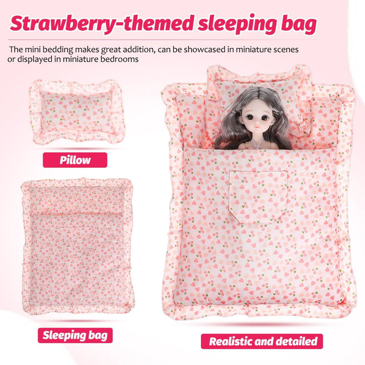 Supvox 1 Satz Puppen-erdbeer-Schlafsack Puppen Erdbeermatratze -Accessoire Doll Erdbeerschlafsack Pu