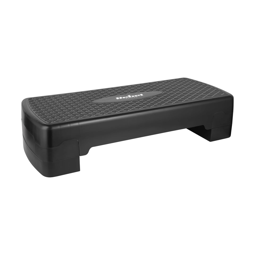 Step für Aerobic Fitness 2 Stufen 68cm Stepper Podest Treppe Schwarz