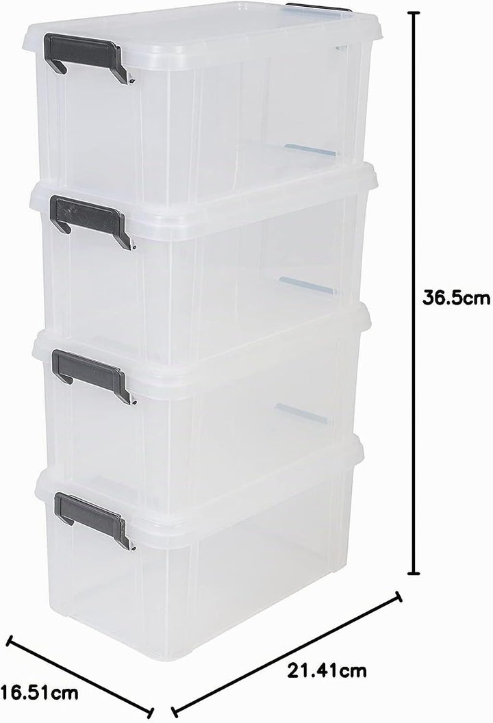 Iris Ohyama, 4er-Set, Aufbewahrungsboxen, 6 L, mit Einrastgriffen, stapelbar, Garage - Multi Box MBX
