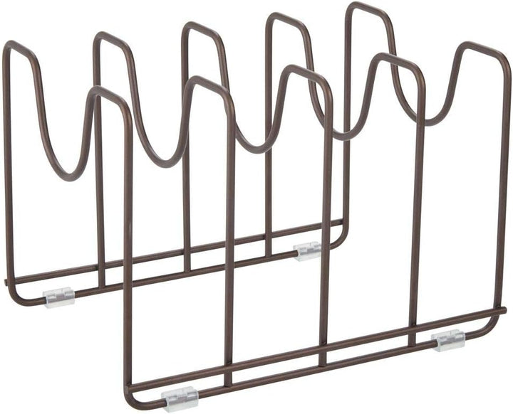 mDesign Geschirrständer für Kochtöpfe, Deckel und Pfannen – kompakter Pfannenhalter für den Küchensc