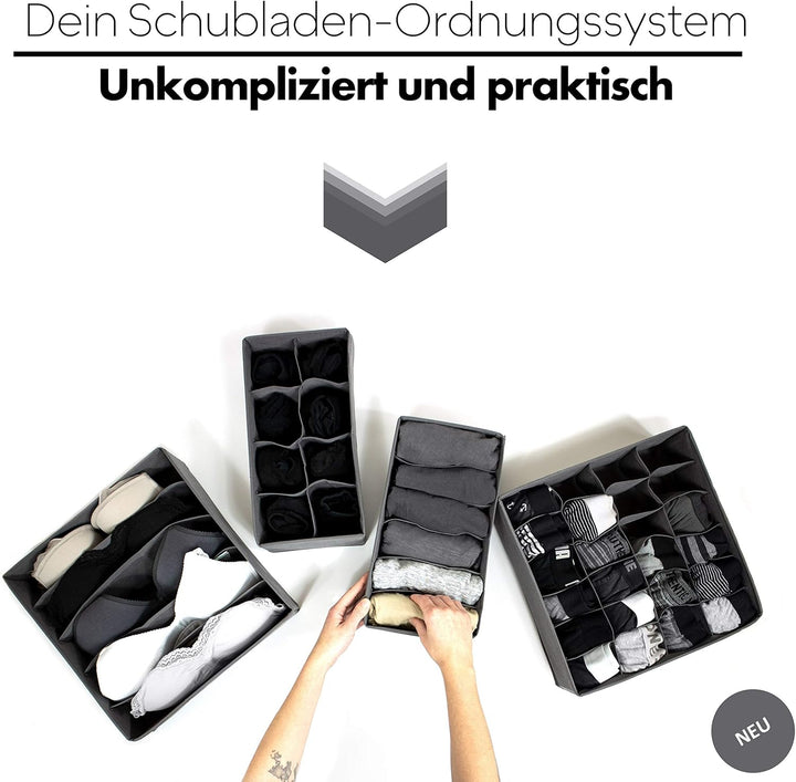SB Trading - Schrank Organizer inkl. Schubladen Ordnungssystem aus Stoff - Kleiderschrank Hängeregal