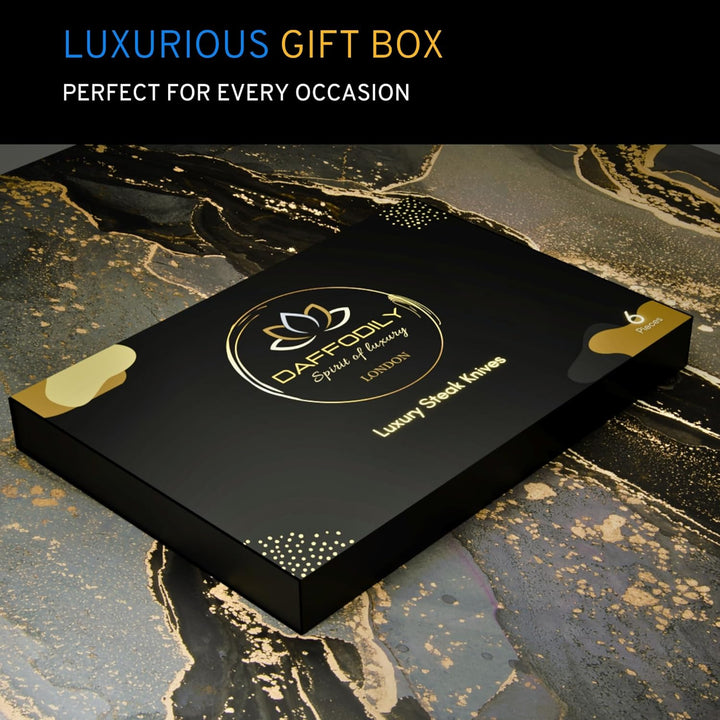 DAFFODILY® Spirit of luxury Signature Lot de 6 fourchettes à dîner Doré Steakmesser 6 teilig Gold, S
