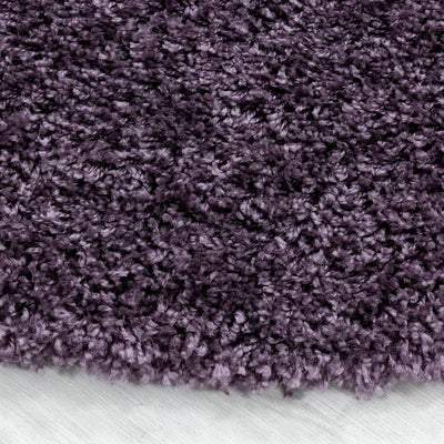 HomebyHome Teppich Wohnzimmer Shaggy Hochflor Violett Schmutzabweisend 60x110 cm Läufer Flur - Flaus