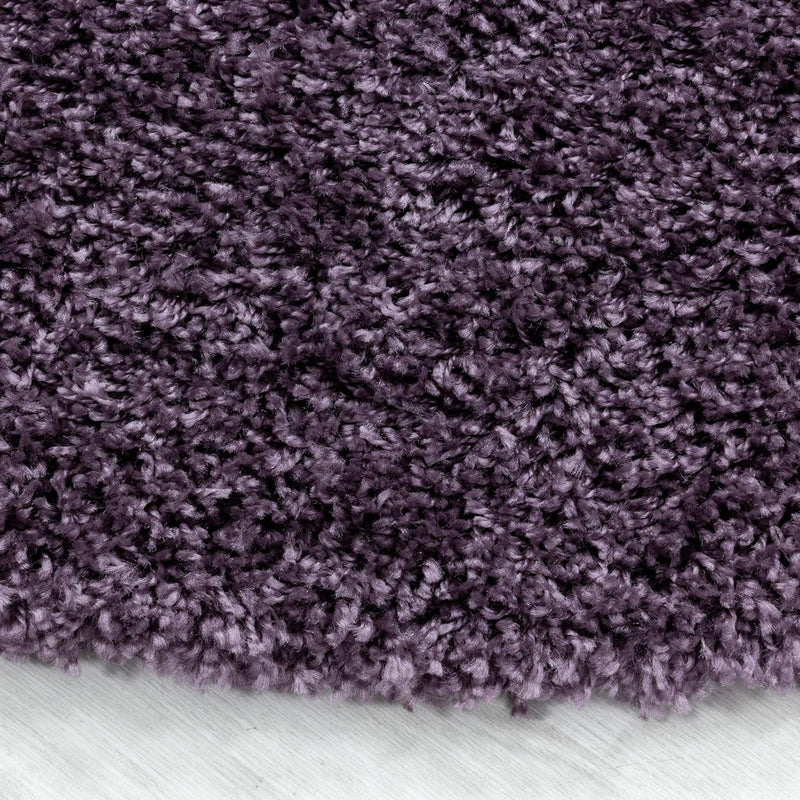 Homebyhome Shaggy Teppich Wohnzimmer Flauschiger Teppich Läufer Flur 80x250 cm Violett Einfarbig - H