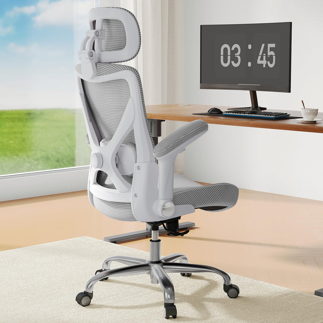 TRALT Ergonomischer Bürostuhl - Office Chair Bürostuhl PU-Leder Verstellbarer Lendenwirbelstütze Des