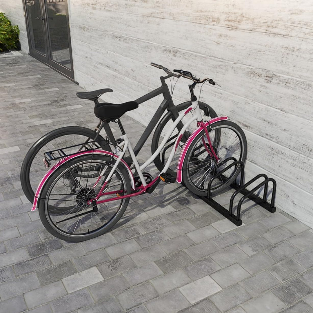 Aufun Fahrradständer Aufstellständer aus Stahl Für 2 Fahrräder, Mehrfachständer mit 37cm Radständer