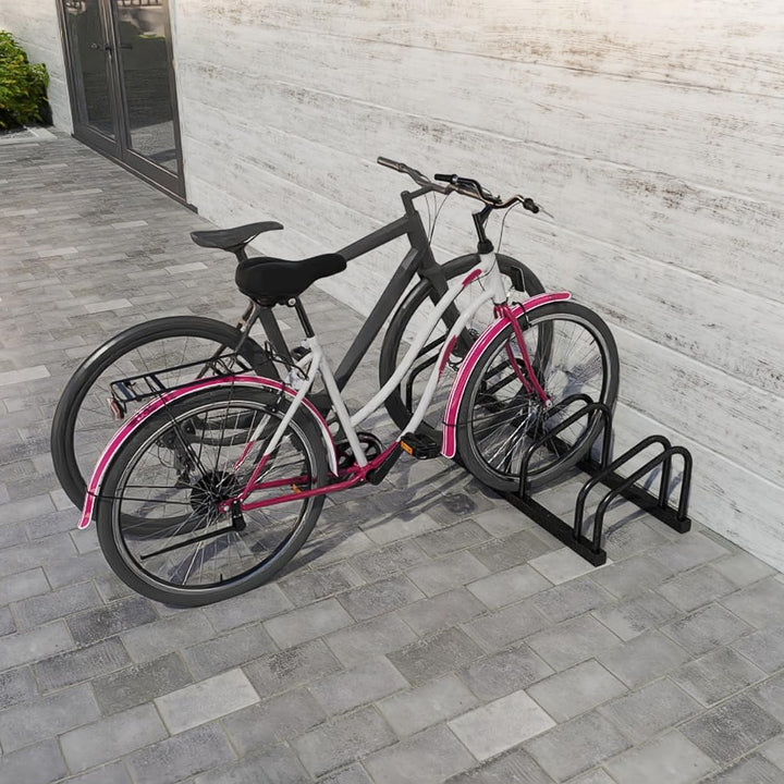 Aufun Fahrradständer Aufstellständer aus Stahl Für 2 Fahrräder, Mehrfachständer mit 37cm Radständer