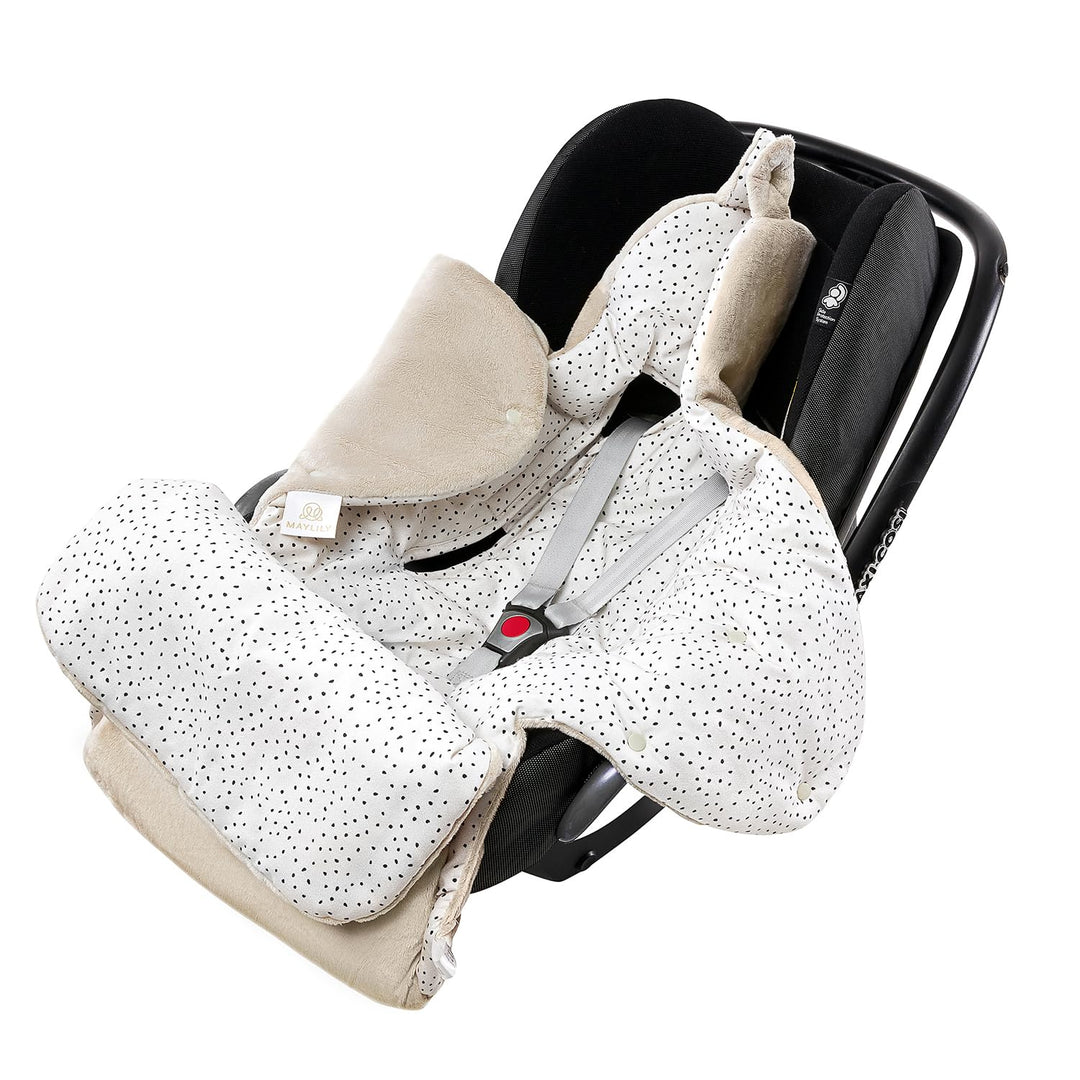 MAYLILY Einschlagdecke Babyschale, Kinderwagen Decke aus Bambus Viskose und Minky, Hergestellt in EU