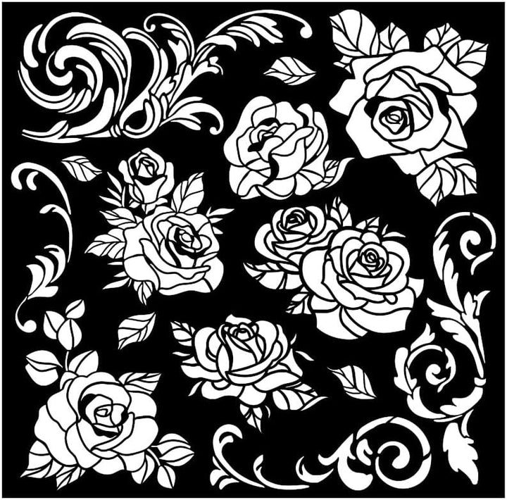 Stamperia - Thick Stencils for Scrapbooking, Albums, Card Making, Bullet Journalling and More, Rose