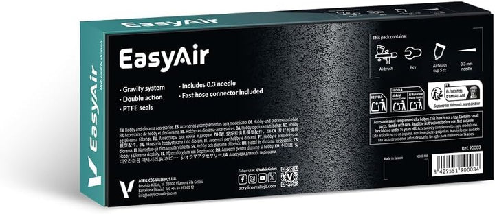 Vallejo EasyAir Airbrush mit doppelter Wirkung, ideal für Modellbau und Airbrush, schwimmende Düse 0