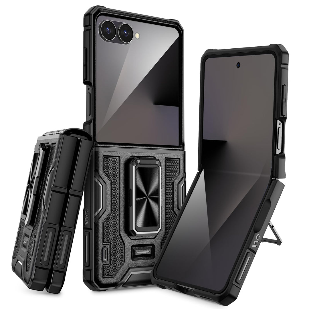 Doeshine für Samsung Galaxy Z Flip 7 Hülle [Not für Flip 7FE] mit Rotate Ständer & Kameraschutz, Gan