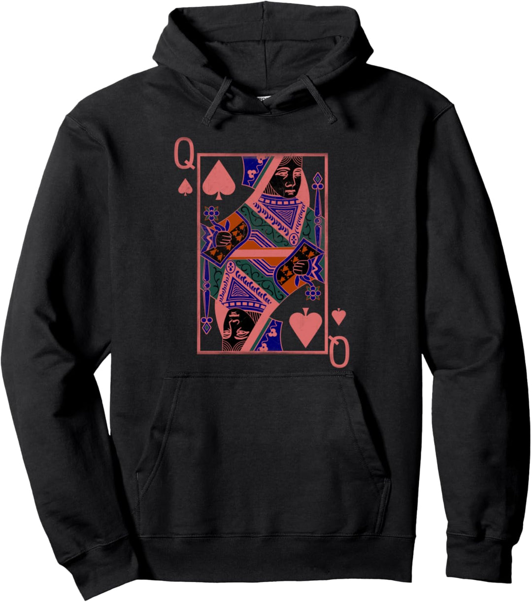Black Queen Queen Of Spades Colorful Pullover Hoodie