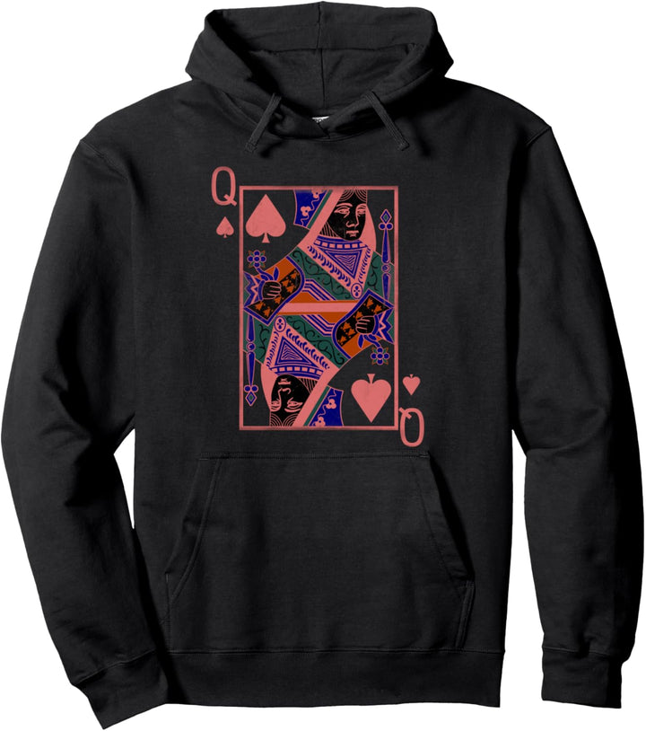 Black Queen Queen Of Spades Colorful Pullover Hoodie