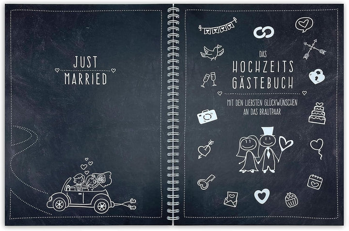 KOCHDIALOG XXL Gästebuch Hochzeit -modern Art– Gästebuch zur Hochzeit designter Innenteil zum freien