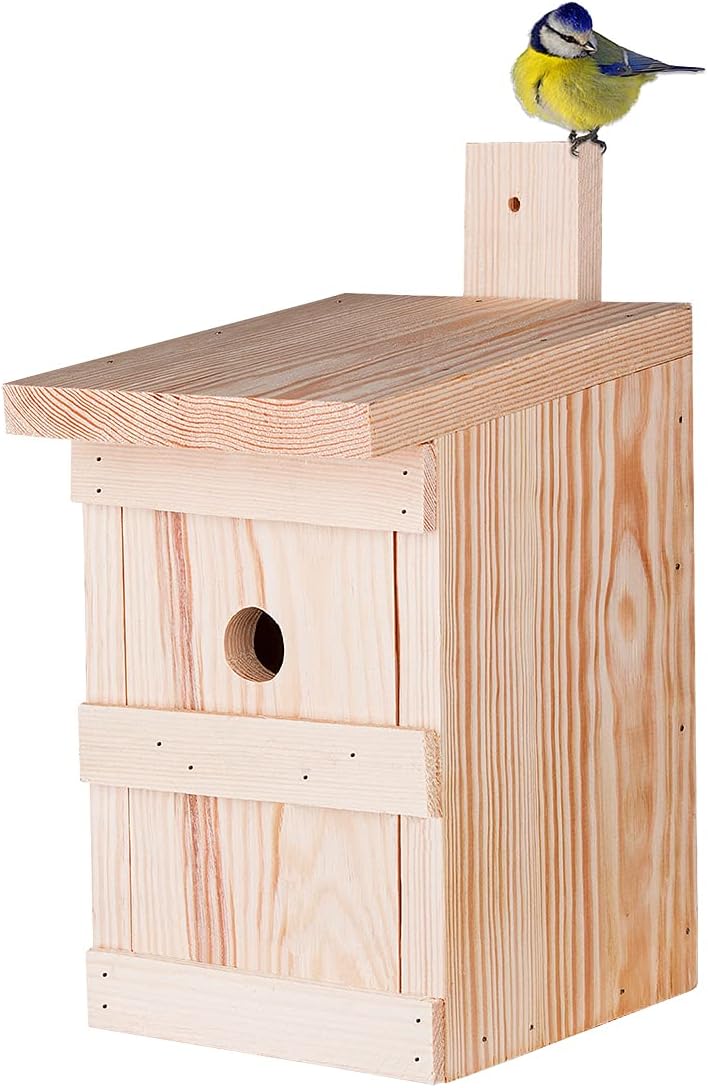 BigDean Nistkasten für Meisen &amp; Kleinvögel - Vogelhaus aus Massivholz - 27x17x17cm - Brutkasten hand