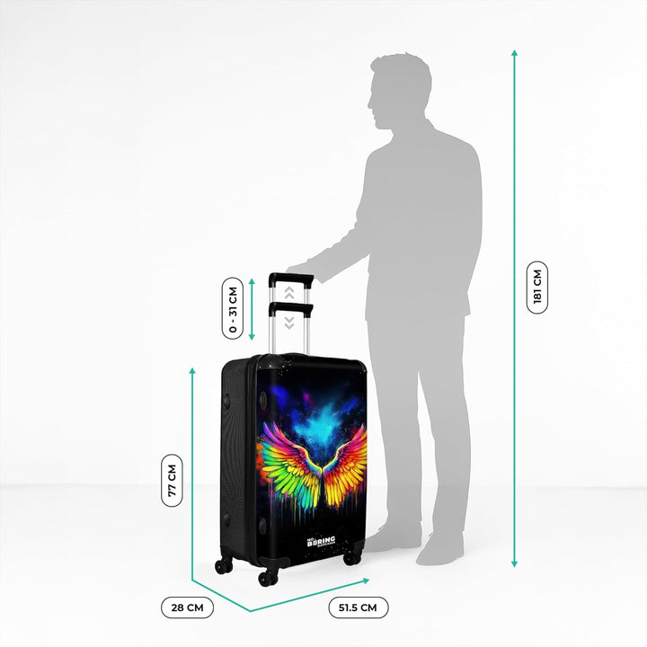 NoBoringSuitcases.com® Koffer XL Gross 77x51.5x28 cm Hartschale Reisekoffer 4 Rollen Leicht Koffer T