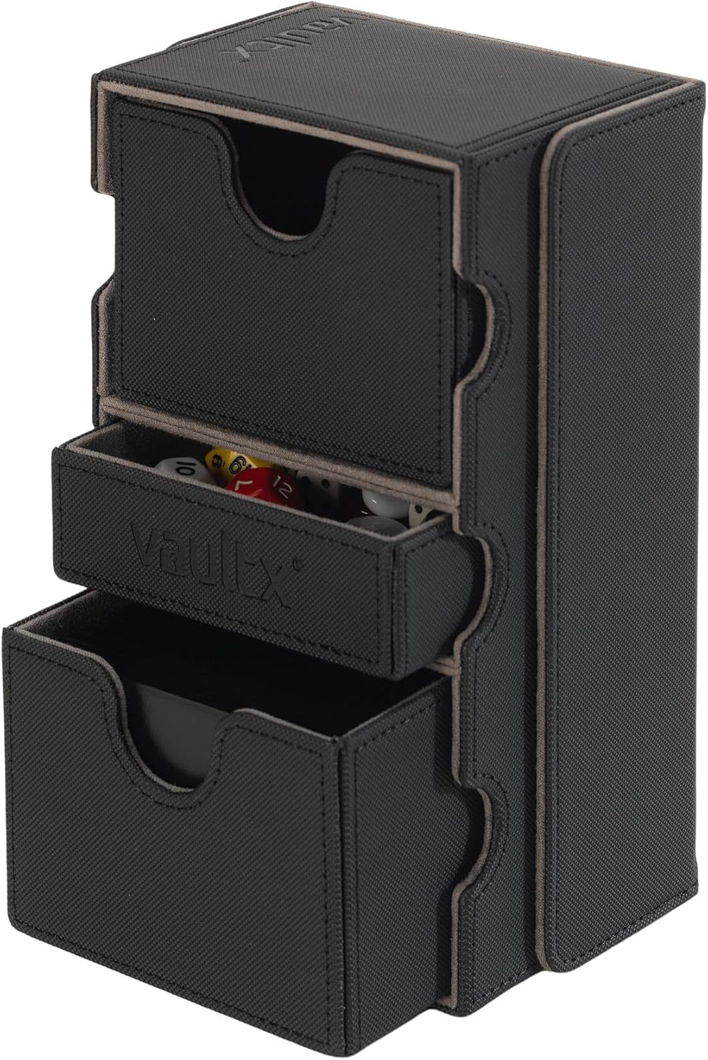 Vault X Exo-Tec Modulare Spielbox 200+ Deck Box mit Kartenfach und Zubehörschublade Abnehmbarer Deck