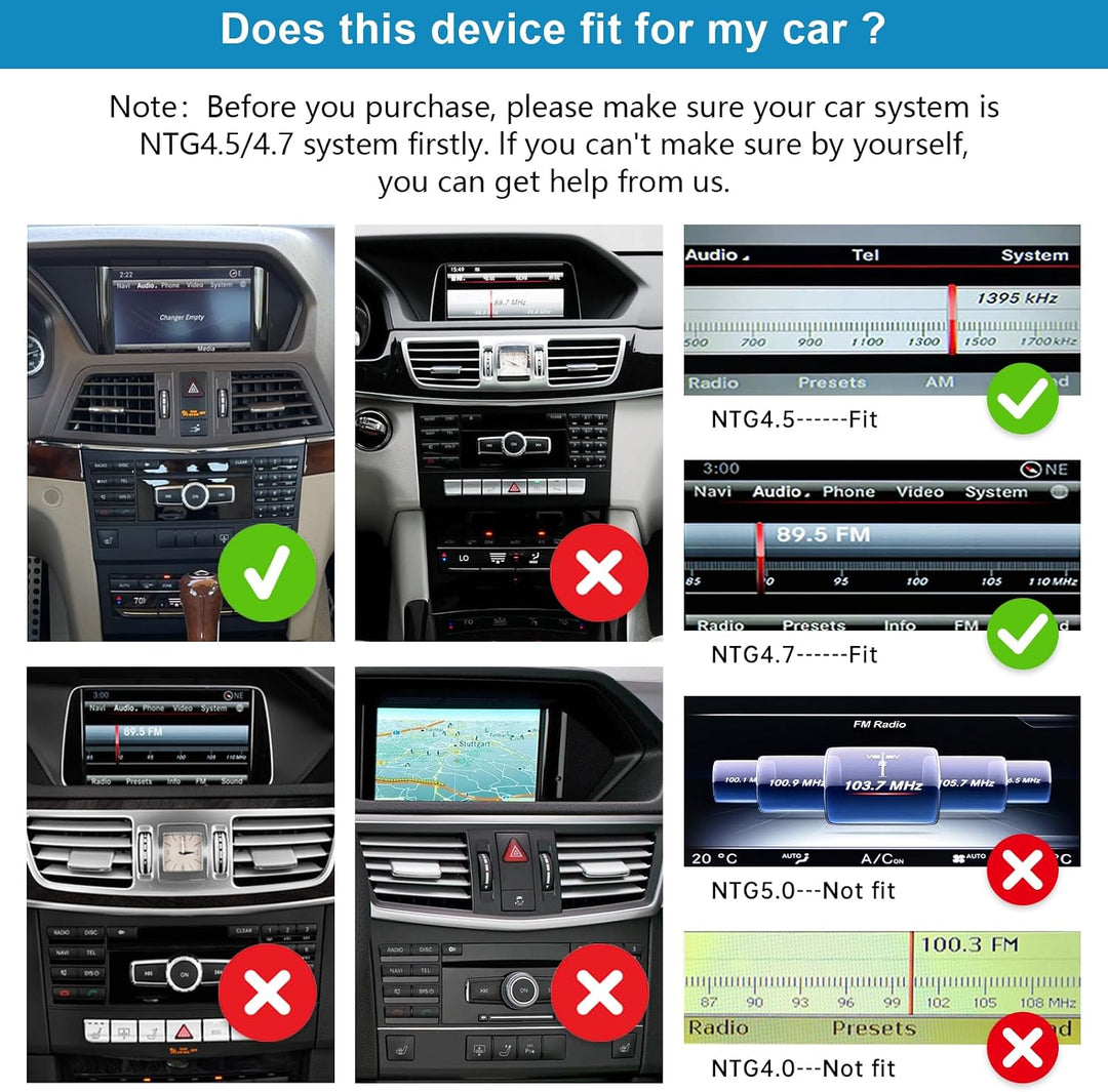Autoradio 10,25 Zoll Touchscreen mit kabellosem Carplay und Android Auto für 2012-2015 Mercedes Benz