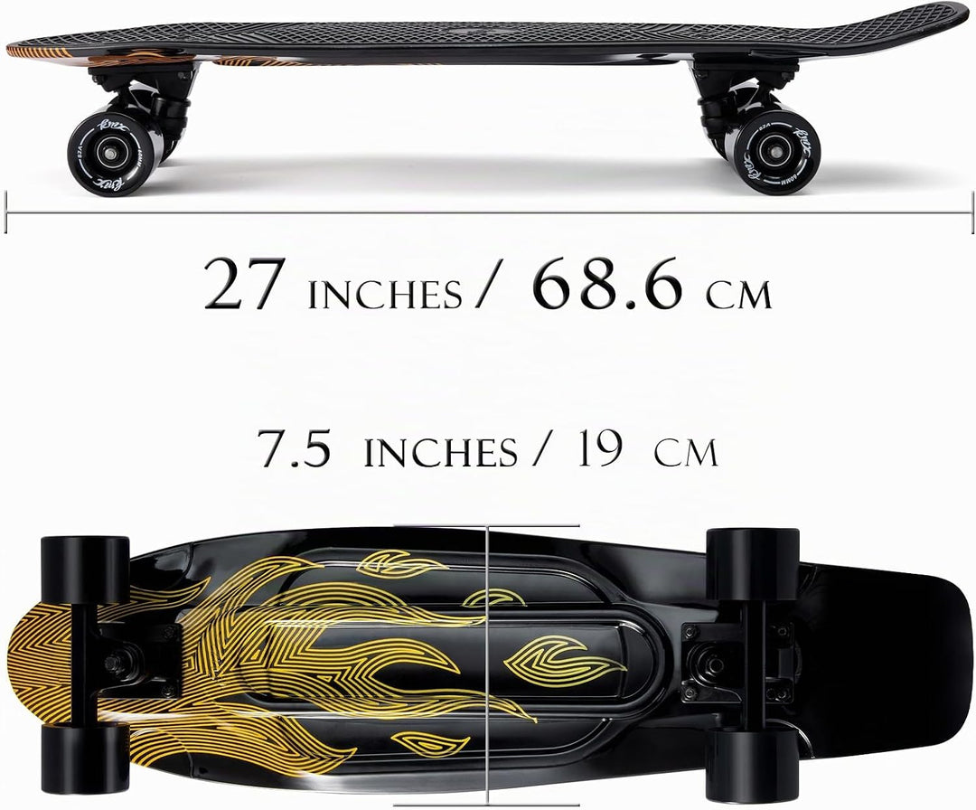 KMX 55,9 cm Mini Cruiser Skateboard für Jungen Mädchen und Jugendliche, komplettes Anfänger-Skateboa