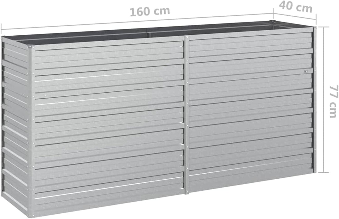Yolola Hochbeet Metall 160 x 40 x 77 cm Grosses Hochbeet aus Metall Hochbeete für Garten, Schneckens
