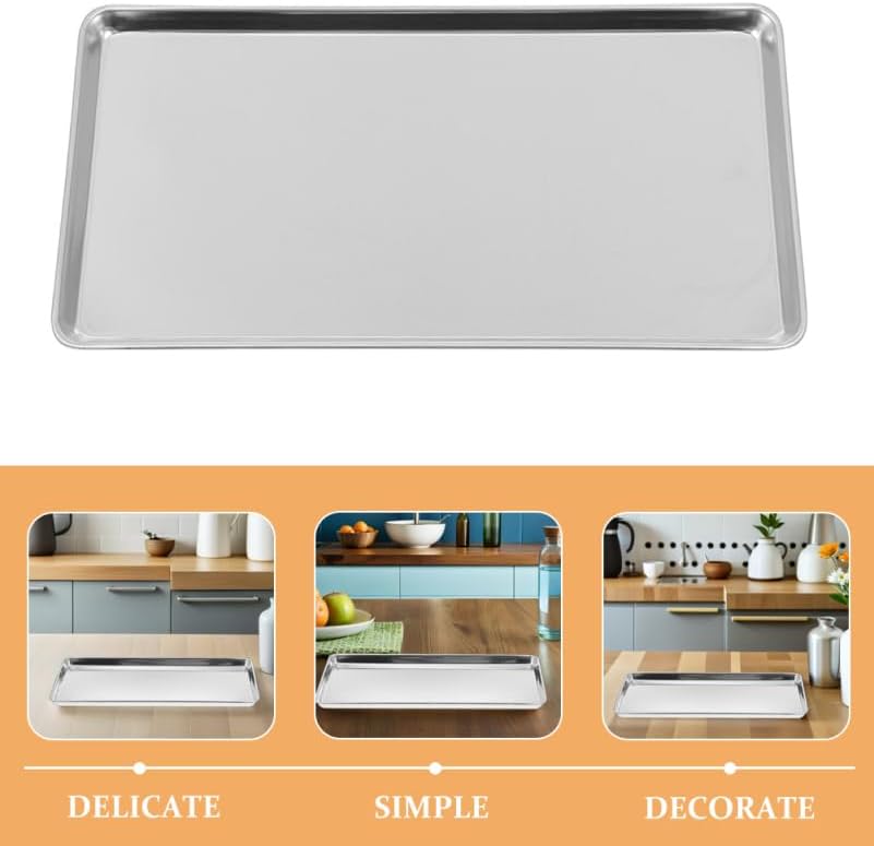 ULTECHNOVO Edelstahl Snackteller Rechteckig 34,5x21,5cm Poliert für Restaurant Zuhause Kalte Nudelpl