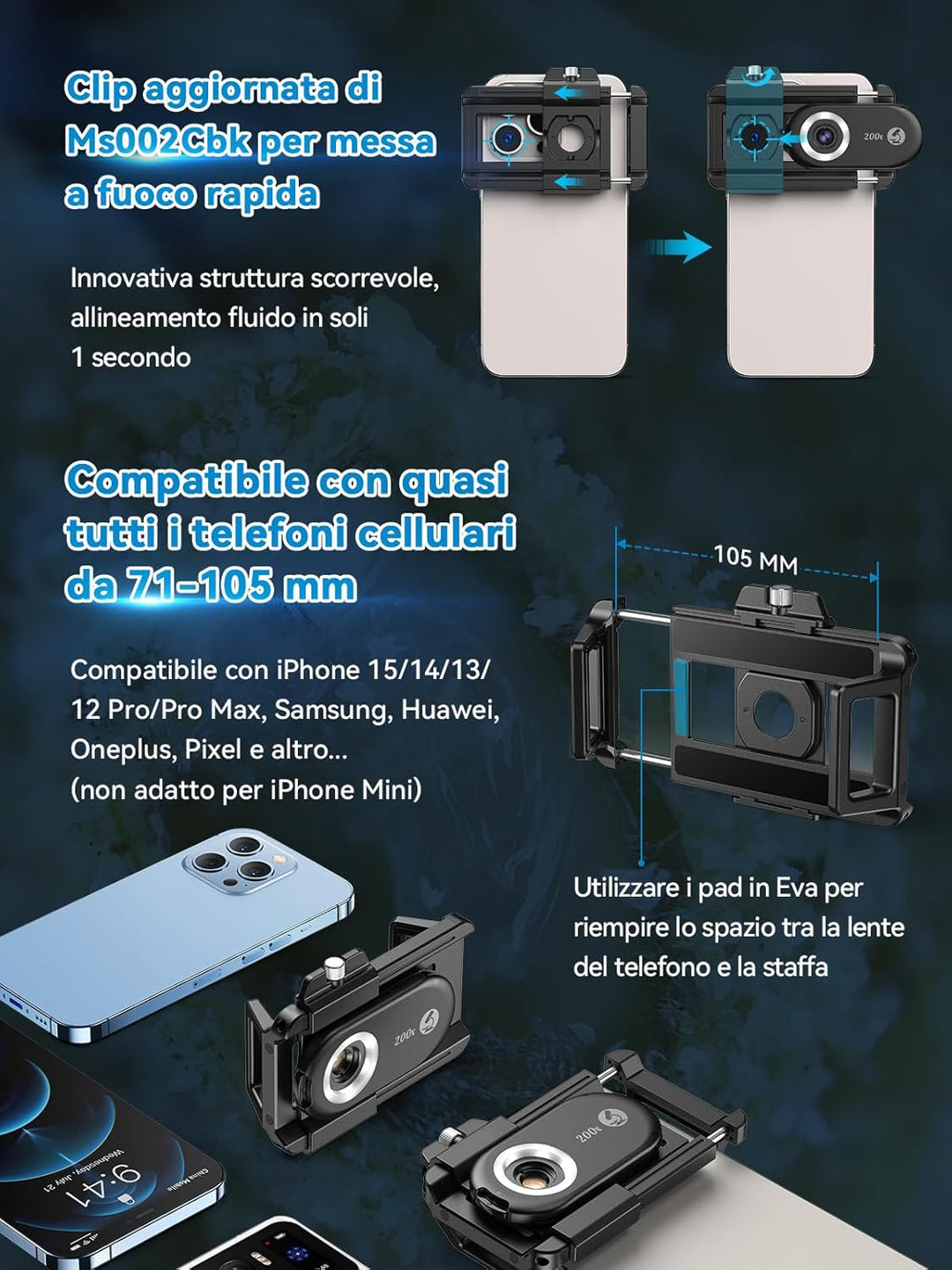 APEXEL 200X Mini-mikroskop für Smartphone-Kamera,Handy mikroskop für Smartphone,Explore Micworld wit