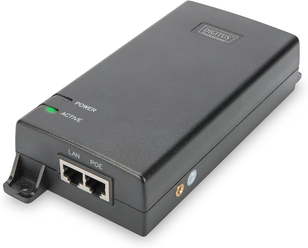DIGITUS PoE+ Injektor - IEEE802.3at - Gigabit Ethernet - 60 Watt - max. 48 Volt - PoE Modus A & Modu