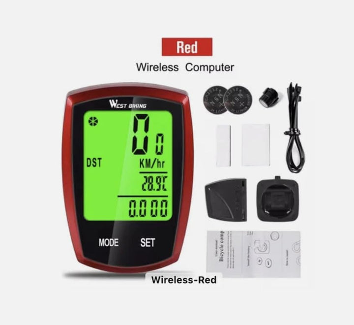 Kabelloser Fahrradcomputer, LCD Fahrrad Tacho mit Hintergrundbeleuchtung, Wasserdicht, Kilometerzähl