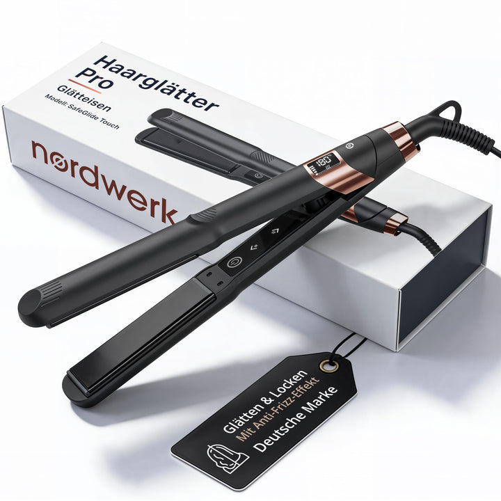 2-in-1 Glätteisen SafeGlide Touch [gegen Frizz &amp; Ziepen] | Haarglätter für Locken und Haare-Glätten