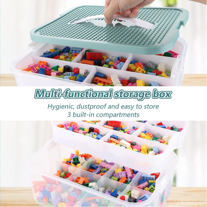 JMIATRY Aufbewahrungsboxen mit Deckel 30.5x23x32.5 cm, 3 Stufen Boxen Aufbewahrung Transparent Sorti