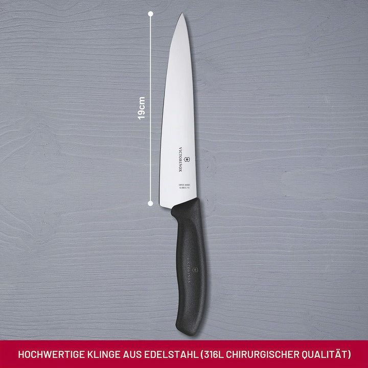 Victorinox, Swiss Classic, Profi Tranchiermesser, Extra Scharfe Klinge, gerader Schliff, 19 cm, Robu