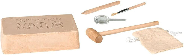 Moses. Expedition Natur Das grosse Mineralien-Ausgrabungs-Set, Gipsblock mit 5 echten Mineralien, Au