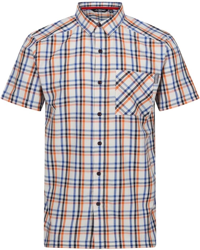 Regatta Herren Regatta Mindano Viii Kurzarmhemd für Herren Hemd (1er Pack) L Royal/Persimmon Check,