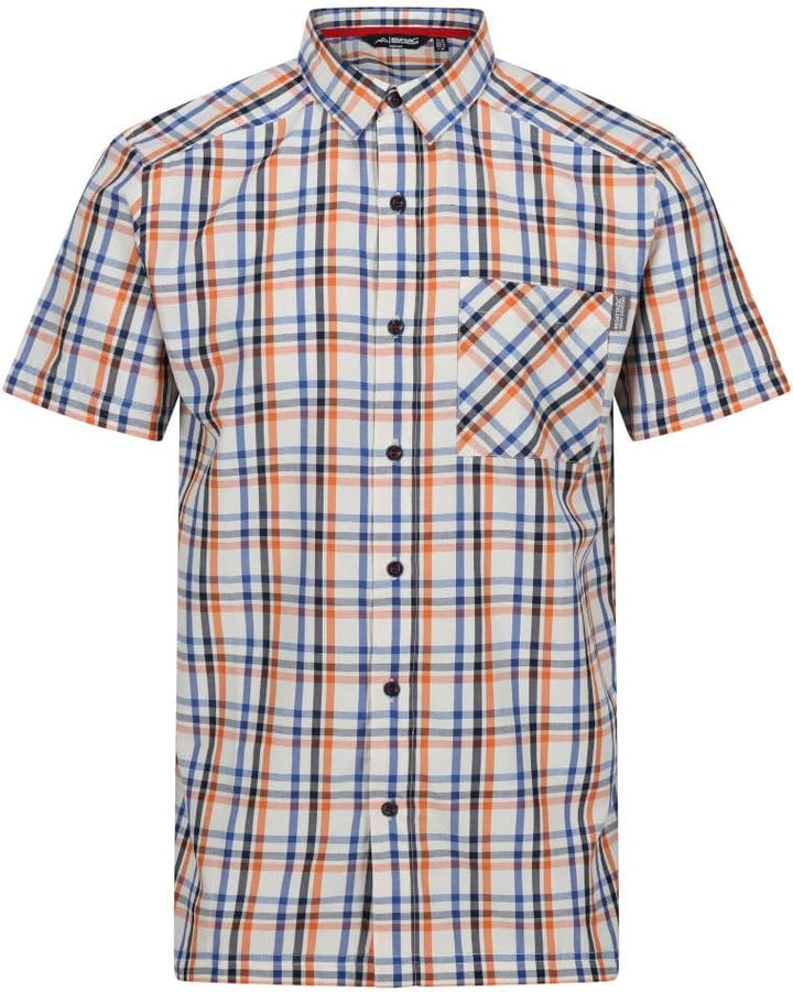 Regatta Herren Regatta Mindano Viii Kurzarmhemd für Herren Hemd (1er Pack) L Royal/Persimmon Check,