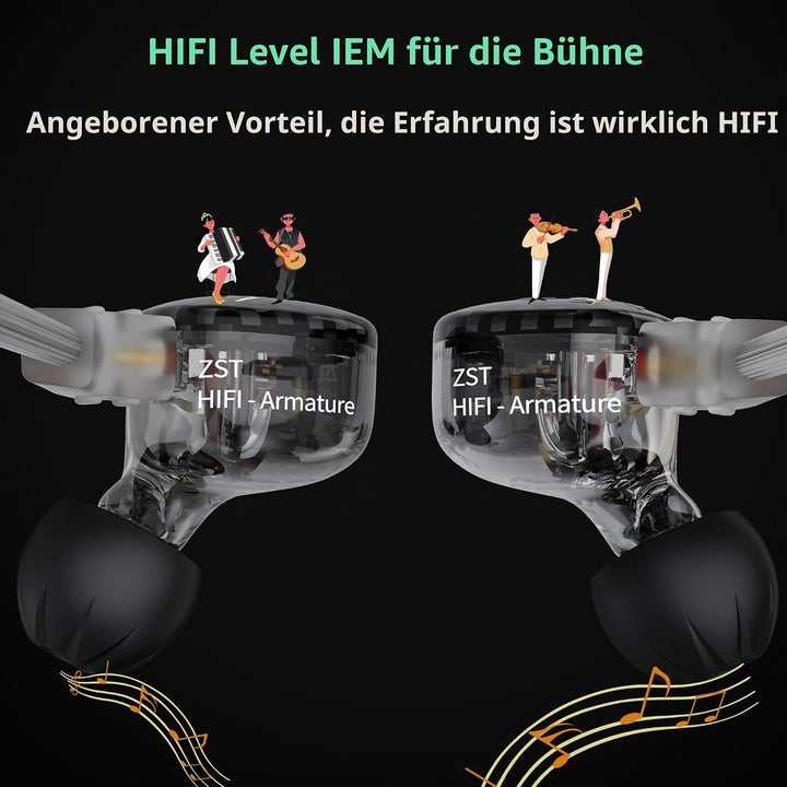 Yinyoo Easy KZ ZST Hybrid Banlane-Armature mit dynamischen In-Ear-Kopfhörern 1BA+1DD HiFi-Headset (Z