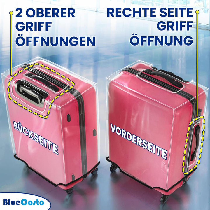 BlueCosto Transparente PVC Koffer Abdeckungen Kofferhülle Kofferschutzhülle Koffer Hülle L Grosser:2