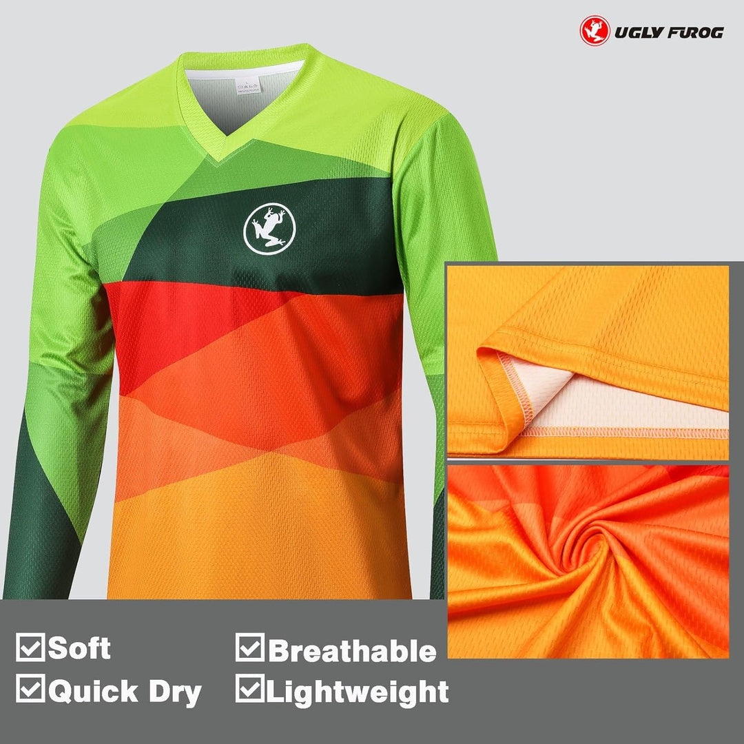 UGLY FROG 2025 Newest Bike Wear Radtrikot Herren Kurzarm/Langarm Downhill Jersey Mountainbike MTB To