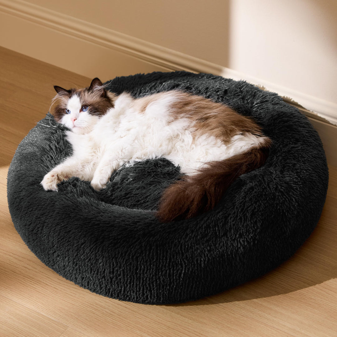 BEDSURE Katzenbett waschbar Flauschiges Hundebett - Ø 50 cm Rund Kissen, Katzenschlafplatz für Katze